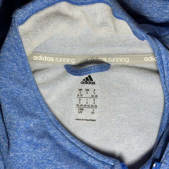 Women's Adidas 2013 Boston Marathon B.A.A. Asymmetrical Zip Running Jacket Blue - Picture 4 of 6